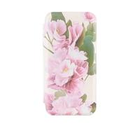 Ted Baker Flower Placement Mirror Folio Case Compatible with iPhone 16 Pro Max - Cream Green Gold