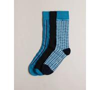 Ted Baker Focus Mens Three Pack Of Socks - Blue - One Size