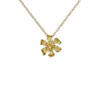 Ted Baker Furina Furled Flower Pendant Necklace for Women (Gold/Crystal)