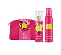 Ted Baker Fusion Cosmic Crush Cosmetic Bag Gift Set, 2x 200ml | Amazon Exclusive Body and Hair Fragrance Mist and Shower Foam, Fruity Floral Scent, Toiletry Wash Bag, Vegan