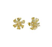 Ted Baker Futura Furled Flower Stud Earrings for Women (Gold/Crystal)