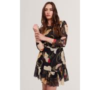 Ted Baker Women's Skater Long Sleeve Round Neck Regular Fit Mini Dress in Black | Size: 10