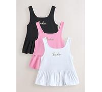 Ted Baker Girls 3 Pack Bubble Hem Vests, Multi, Size 6 Years Print