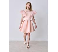 Ted Baker Girls Frill Sleeve Embossed Scuba Dress, Pink, Size 9 Years Pink