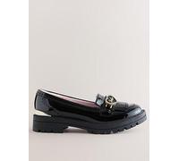 Ted Baker Girls Patent Leather Fringe Loafers, Black, Size 13 Younger Black
