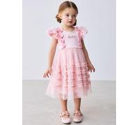 Ted Baker Girls Pink 3D Floral Frill Occasion Dress, Pink, Size 0-3 Months Pink