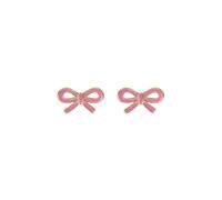 Ted Baker Gold Bowie Tie Bow Hot Pink Studs - Gold