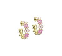 Ted Baker Gold Garvi Garland Pink Flower Hoop - Gold