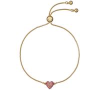 Ted Baker Gold Plated Pink Crystal Heart Adjustable Bracelet