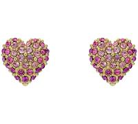 Ted Baker Gold Plated Pink Crystal Heart Stud Earrings