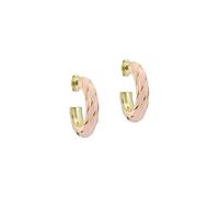 Ted Baker Gold Tiffany Twisted Light Pink Enamel Hoops - Gold