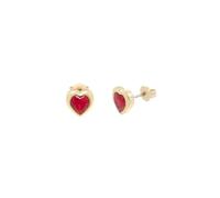 Ted Baker Han Crystal Heart Stud Earrings for Women (Gold/Red Crystal)