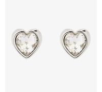 Ted Baker HAN Silver Tone Crystal Heart Stud Earrings TBJ1654-01-02