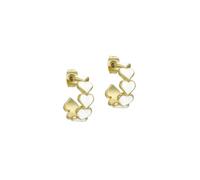 Ted Baker Hannah Enamel Heart Hoop Earrings (Gold/White)