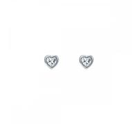 Ted Baker Harmony Mini Crystal Heart Stud Earrings for Women (Silver/Crystal)