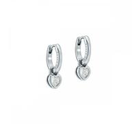 Ted Baker Harper Mini Crystal Heart Huggie Earrings (Silver/Crystal)