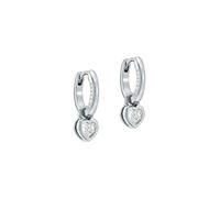 Ted Baker Harper Mini Crystal Heart Huggie Earrings (Silver/Crystal)