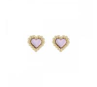 Ted Baker Heiddy Heart Of Glass Pink Gold Tone Stud Earrings 1cm