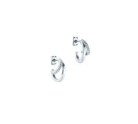 Ted Baker HELIAS: Silver Tone Crystal Double Hoop Earrings