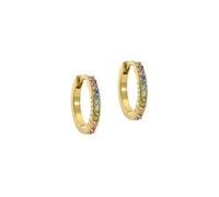 Ted Baker Heplie Crystal Hoop Earrings (14mm outside diameter) For Women (Gold/Rainbow Pastel Crystal)
