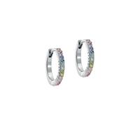 Ted Baker Silver Heplie Pastel Crystal 14mm Hoops - Silver