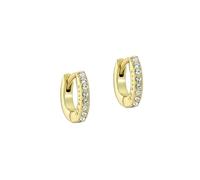 Ted Baker Hettie Crystal Hoop Earrings (10mm outside diameter) for Women (Gold/Crystal)