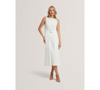 Ted Baker High Neck Bar Detail Midi Dress Ivory