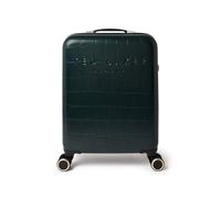 Ted Baker Icon Case 55cm Cabin Suitcase Forest Green Patent Croc 4-Wheel Lightweight ABS TSA Lock Designer Luggage Travel Bag Stylish Carry-On Hard Shell with Compartments 39L