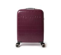Ted Baker Icon Case 55cm Cabin Suitcase Plum Patent Croc 4-Wheel Lightweight ABS TSA Lock Designer Luggage Travel Bag Organised Interior Stylish Carry-On Hard Shell with Compartments 39L Capacity