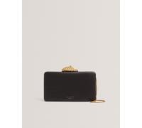 Ted Baker Leaf Detail Chain Strap Clutch Bag Black