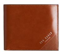 Ted Baker Leather Wallet Embossed Corner Leather Bifold Coin Wallet Tan Light Brown