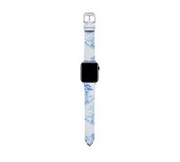 Ted Baker Light Blue & White Leather Strap for Apple Watch® (Model: BKS38S203B0), Blue/White