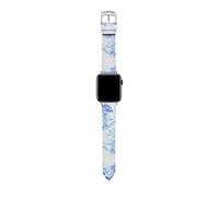 Ted Baker Light Blue & White Leather Strap for Apple Watch® (Model: BKS42S203B0), Blue/White