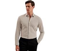 Ted Baker London belsise-ls Regular geo Print Jersey Shirt, tan