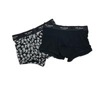Ted Baker London Claytt 2 Pair Box Set of Mens Cotton Stretch Printed Trunks Boxer Shorts in - Black and White Size Small Waist 28-30 Inches