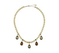 Ted Baker London Davina Crystal Drop Necklace for Women (Gold/Grey & Topaz Crystal)