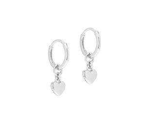 Ted Baker London Harrye Tiny Heart Huggie Earrings for Women (Silver)
