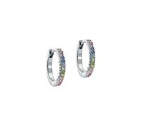 Ted Baker London Heplie Crystal Hoop Earrings For Women (Silver/Rainbow Pastel Crystal)