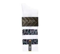 Ted Baker LONDON - HIDES WHITE ANIMAL PATTERN STRIPE SOCK, One Size