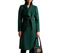 Ted Baker London Rose-midi Length Belted Wool wrap co, dk-Green