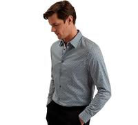 Ted Baker London wilsham-ls Slim Twist geo Print Shirt, Green