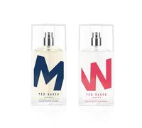 Ted Baker M and W EDT Bundle, Woman and Man Eau De Toilette, Includes M with Unique Notes of Tonka Bean and Musk, W with Notes of Fig Leaf, White Peony and Violet, 2 x 75ml