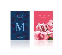 Ted Baker M and W EDT Bundle, Woman and Man Eau De Toilette, Includes M with Unique Notes of Tonka Bean and Musk, W with Notes of Fig Leaf, White Peony and Violet, 2 x 75ml