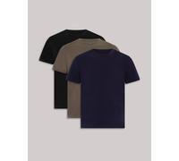 Ted Baker male 3pk Cotton Rich Crew Neck T-Shirts - L - Navy Mix, Medium Grey Mix,Navy Mix