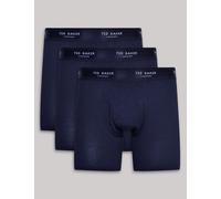 Ted Baker male 3pk Longer Length Cotton Rich Trunks - Navy, Multi,Navy,Black