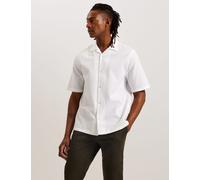 Ted Baker male Pure Cotton Textured Check Oxford Shirt - M - White, White