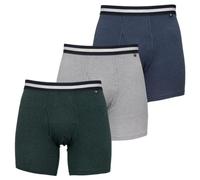 (L, Dark Denim/Grey Heather/Scarab) Ted Baker Mens Three Pack Cotton Stretch Breathable Boxer Briefs