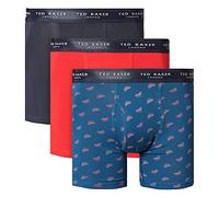 Ted Baker Mens 3-Pack Boxer Briefs - Navy/Lychee/Gibraltar Sea Deposit - S
