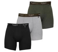 Ted Baker Men's 3-Pack Cotton Boxer Brief, Black/Grey Heather/Park, L