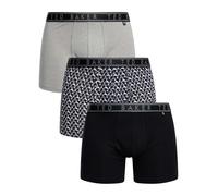 Ted Baker Men's 3-Pack Cotton Boxer Brief, Heather Grey/Retro Geo Blue/Black, XL (Pack of 3)